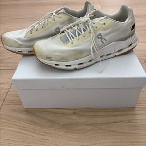 On Running Men's Athletic Runners in White and Off-White